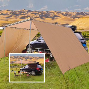 HI-TEX 2.5 x 1.6m Car Side Awning with Pull Out Shade for Outdoor Camping With 2 Extensions