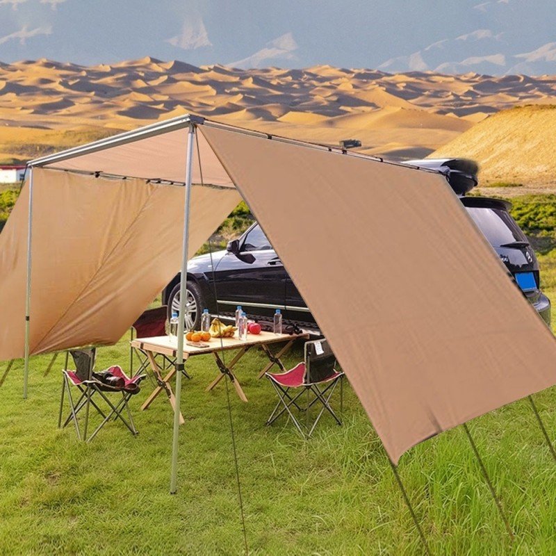 HI-TEX 2.5 x 1.6m Car Side Awning with Pull Out Shade for Outdoor Camping With 2 Extensions - Image 3