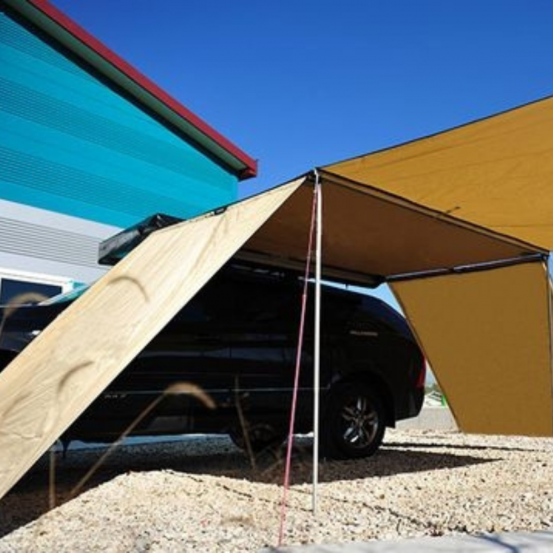 HI-TEX 2.5 x 1.6m Car Side Awning with Pull Out Shade for Outdoor Camping With 2 Extensions - Image 7