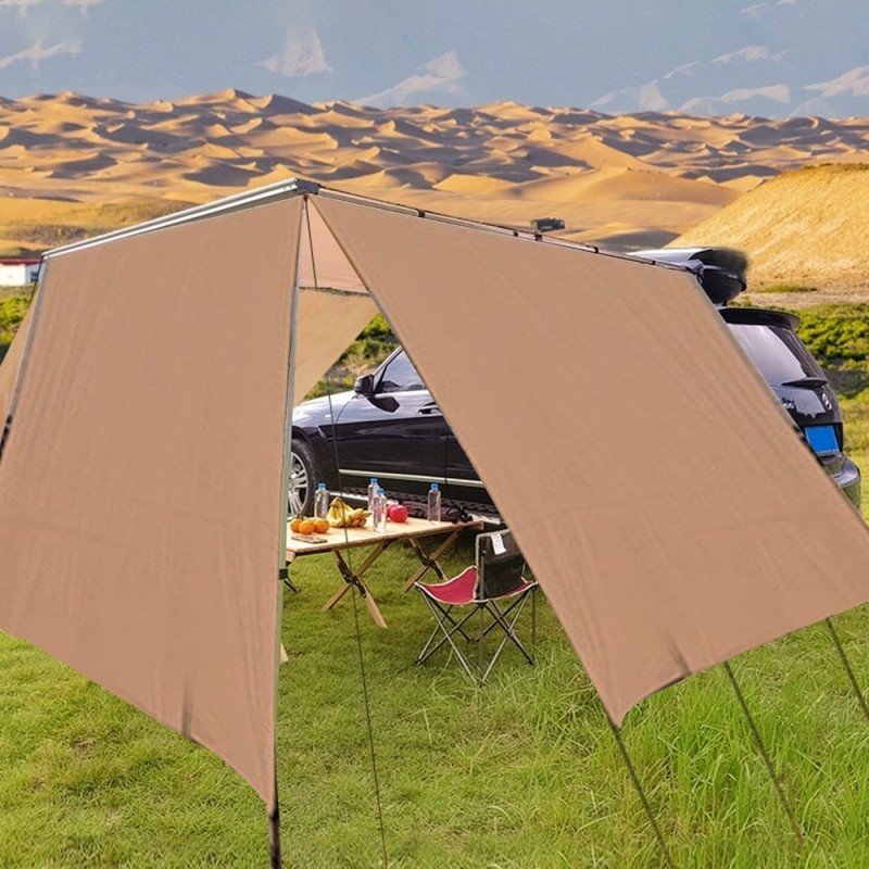 HI-TEX 2.5 x 1.6m Car Side Awning with Pull Out Shade for Outdoor Camping With 2 Extensions - Image 8