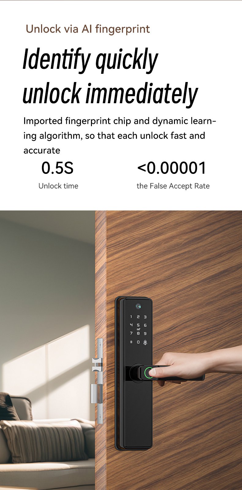 Smart Door Lock With Camera Silver - Image 4