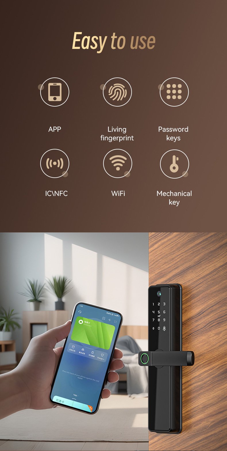 Smart Door Lock With Camera Silver - Image 6