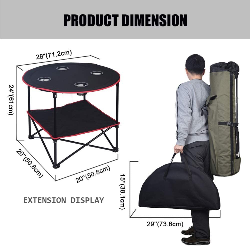 Outdoor Folding Table with Bag - Image 8
