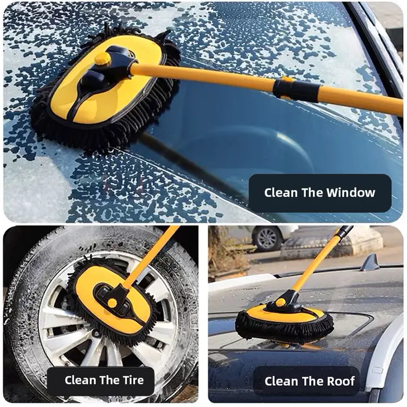 Car Cleaning Brush Yellow - Image 2