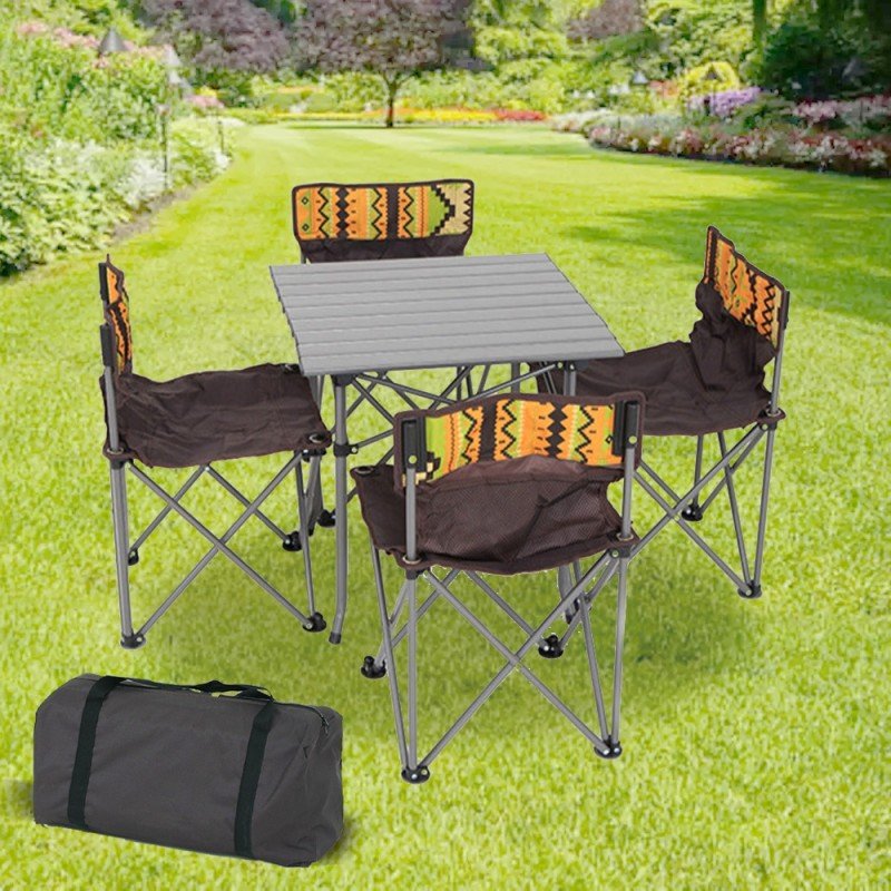 Folding Table & 4 Chairs Set with Carrying Bag