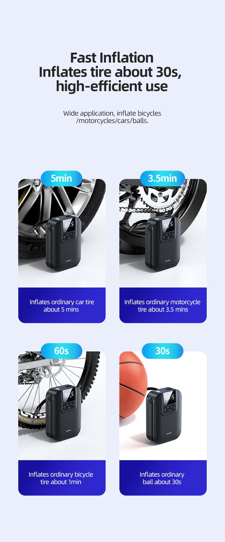 USAMS Portable Air Compressor مضخة هواء - Image 4