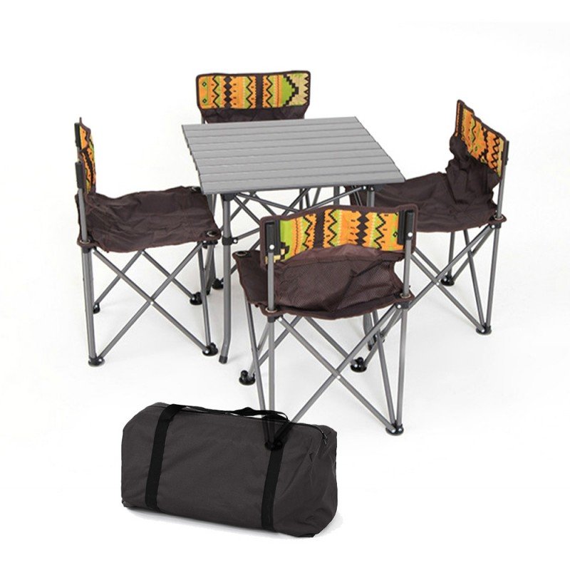 Folding Table & 4 Chairs Set with Carrying Bag - Image 2