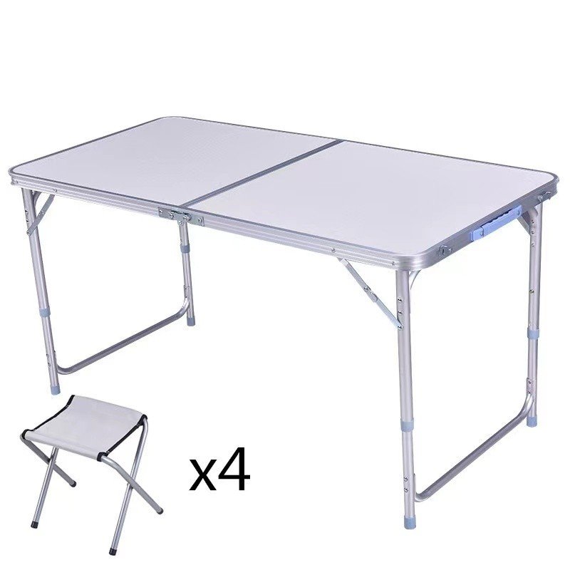 Folding Table Aluminium with 4 Stool - Image 4