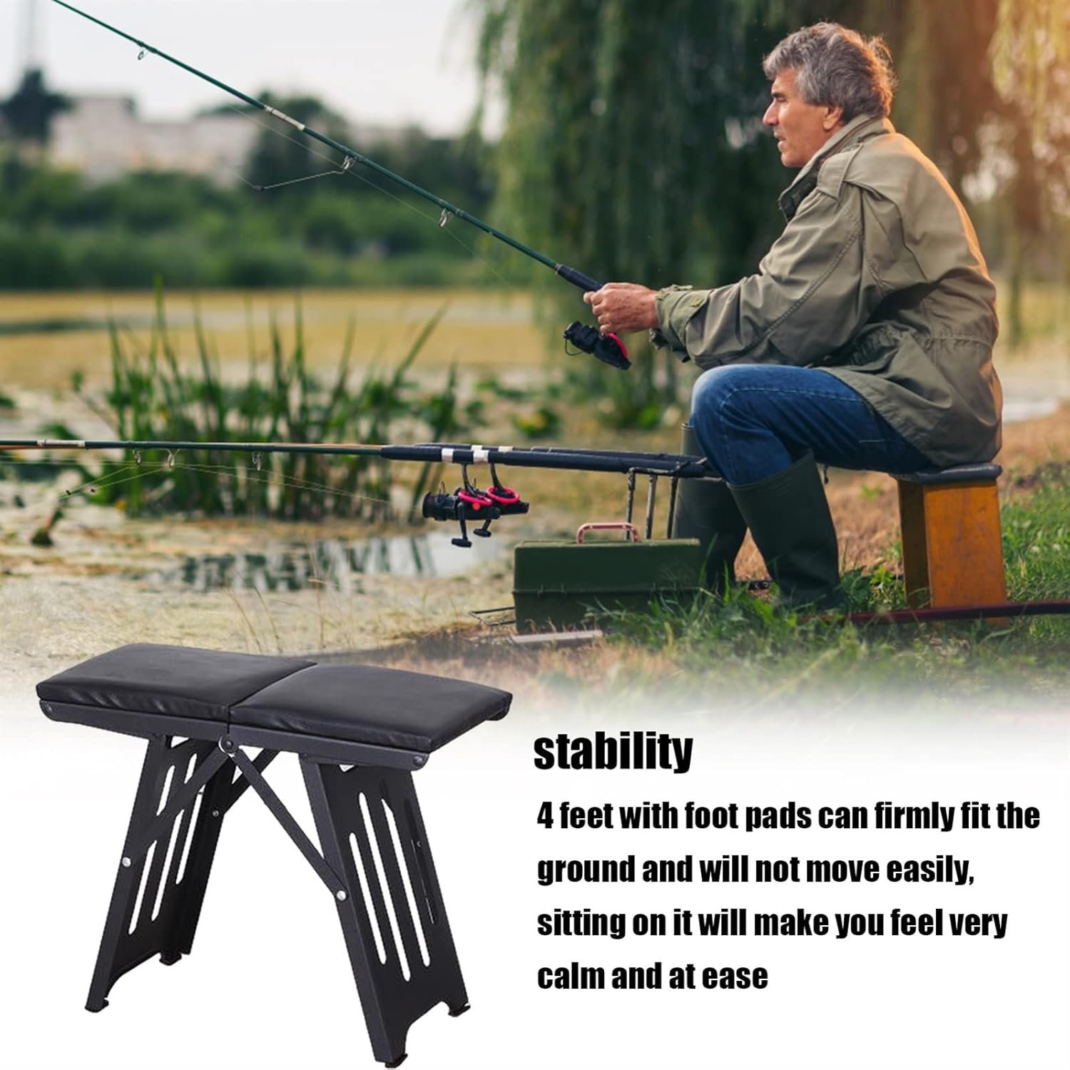Folding Stool With Cushion - Image 9