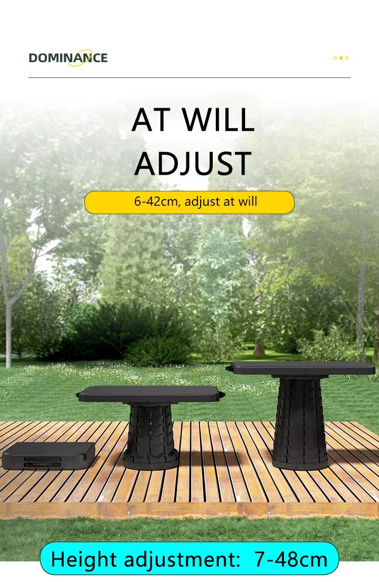 Folding Stool With Table Black - Image 3