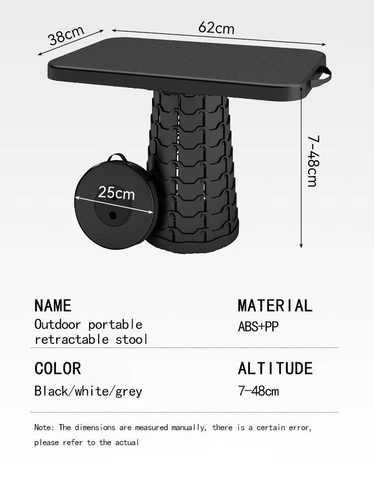 Folding Stool With Table Black - Image 5