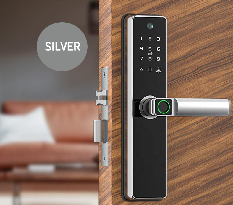 Smart Door Lock With Camera Silver