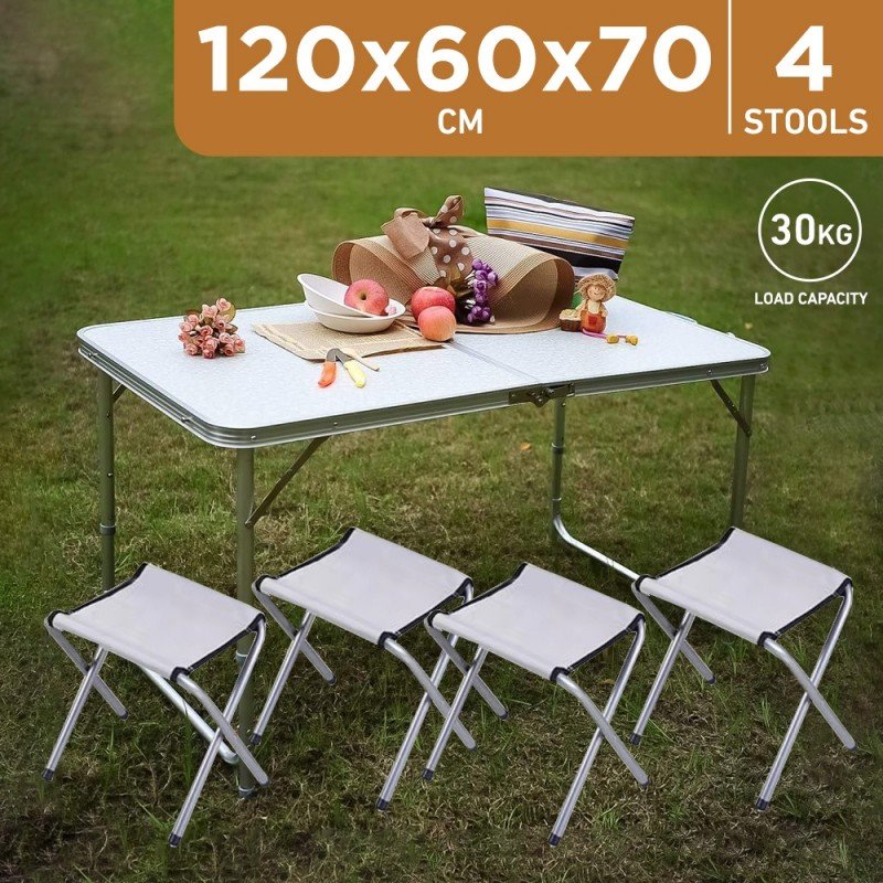 Folding Table Aluminium with 4 Stool