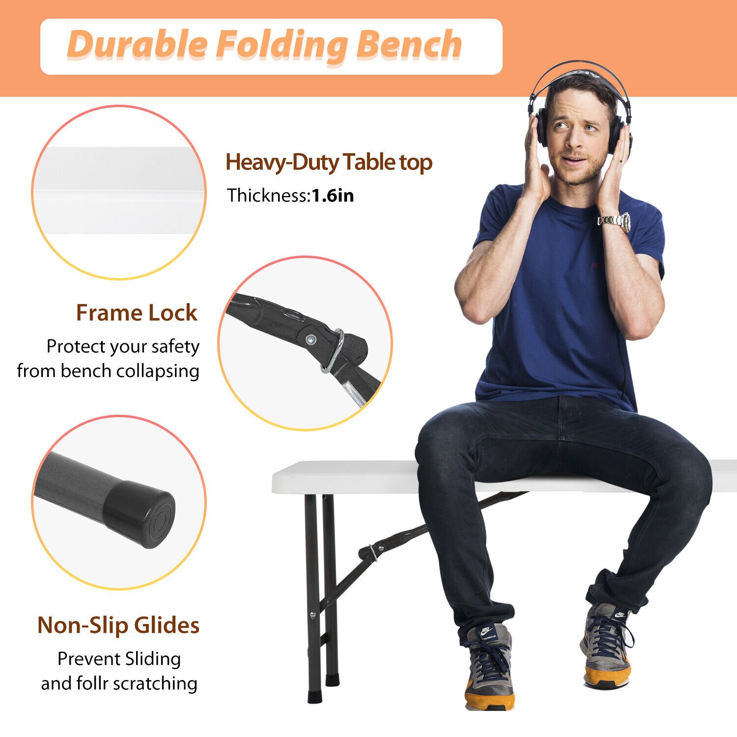 Folding Bench 6-FT - Image 5