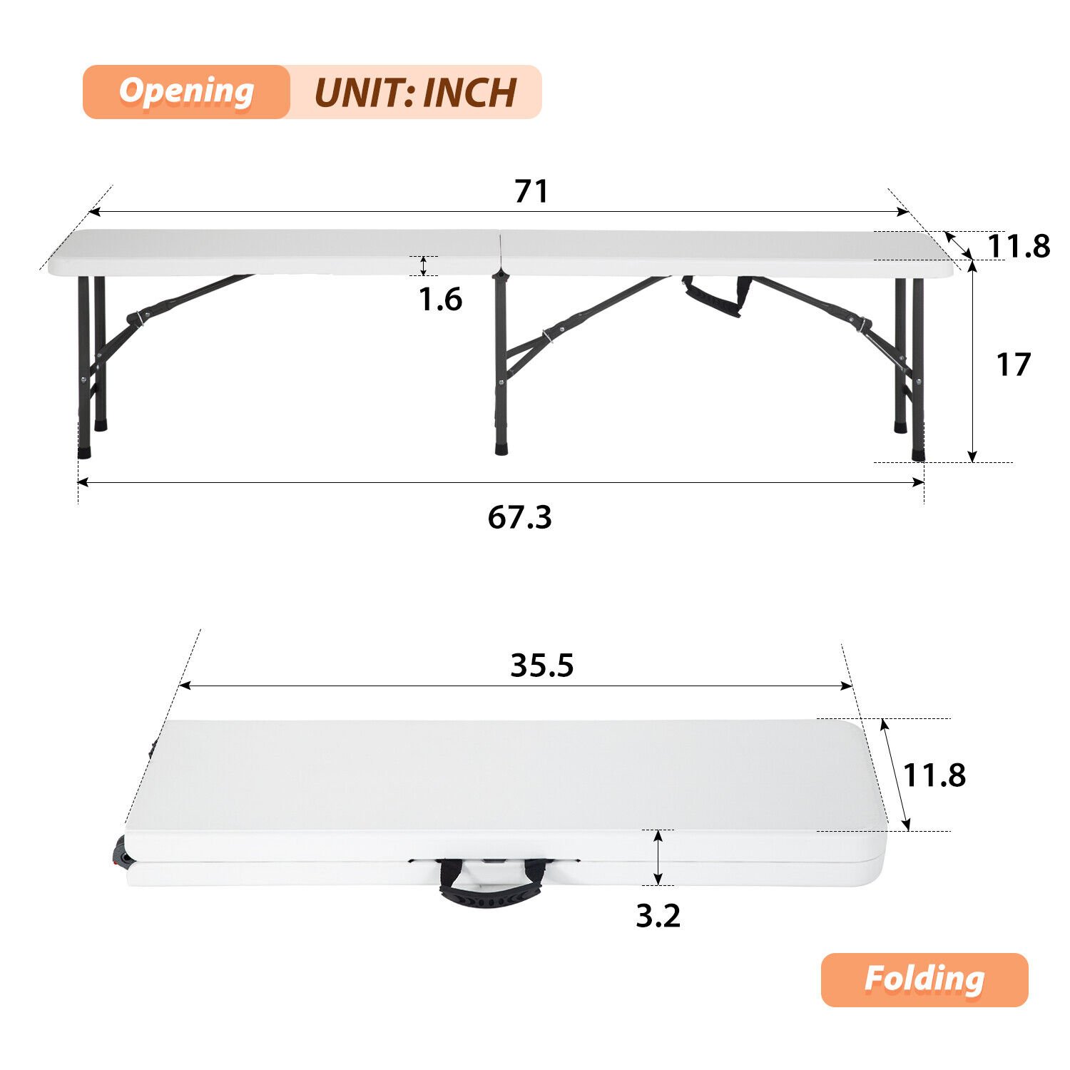 Folding Bench 6-FT - Image 6