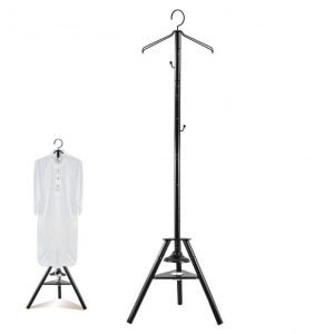 Clothes Incense Burner steamer And Stand With Cloth Hooks And Holes For Steaming Clothes (Black)