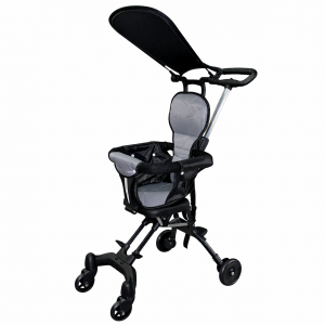 Cabin Foldable Baby Stroller with Safety Fence Black